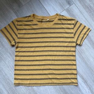 PacSun Yellow & Black Striped T-shirt Cute…